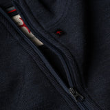 Dark Heather Navy  Wool / Cotton Quarter-Zip by Relwen