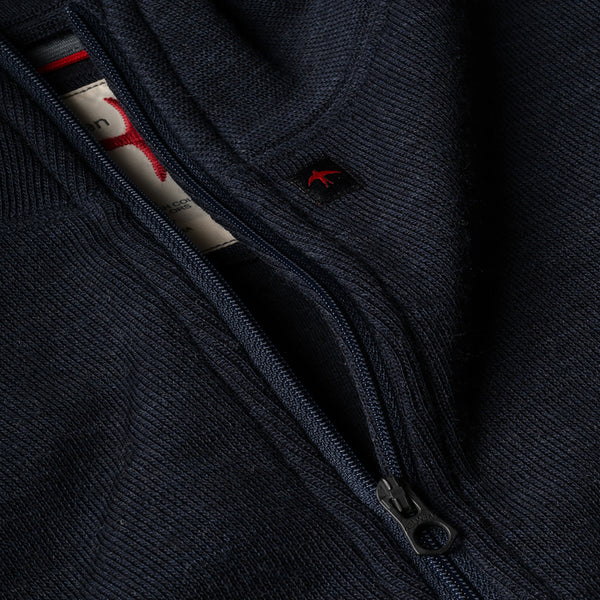 Dark Heather Navy  Wool / Cotton Quarter-Zip by Relwen
