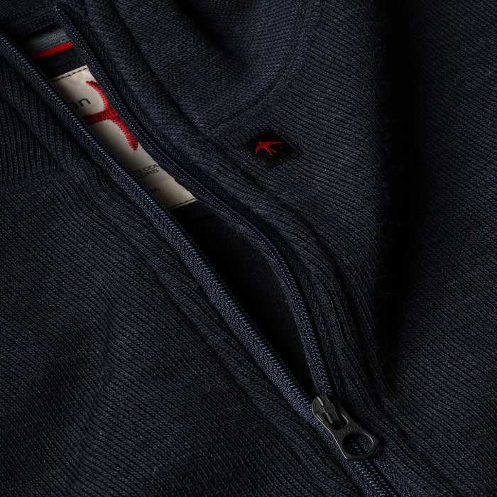 Dark Heather Navy  Wool / Cotton Quarter-Zip by Relwen