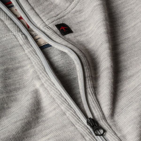 Lt Grey Heather Wool / Cotton Quarter-Zip by Relwen