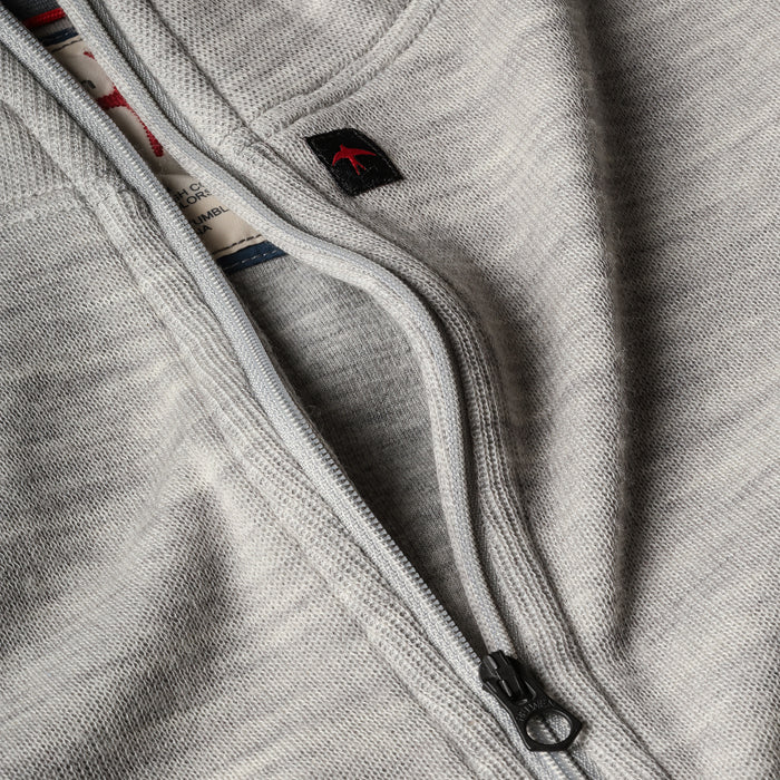 Lt Grey Heather Wool / Cotton Quarter-Zip by Relwen