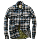 Relwen Dark Grey / Navy Plaid Quilted Flannel Shirt Jacket