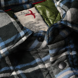 Relwen Dark Grey / Navy Plaid Quilted Flannel Shirt Jacket