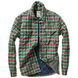Relwen Green Multi Plaid Quilted  Flannel Shirt Jacket
