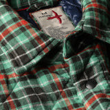 Relwen Green Multi Plaid Quilted  Flannel Shirt Jacket