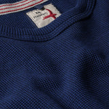 Relwen Dark Marine Bi-Waffle Cotton Crew