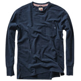 Relwen Navy Heather Ringspun L/S Pocket Tee