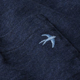 Relwen Navy Heather Ringspun L/S Pocket Tee