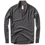 Relwen Charcoal Heather Wool Cotton 1/4 Zip