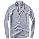Relwen Lt Blue Marl Wool Cotton 1/4 Zip