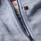 Relwen Lt Blue Marl Wool Cotton 1/4 Zip