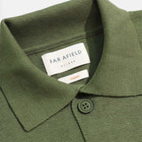Moss Cotton "Station" Knit Jacket by Far Afield