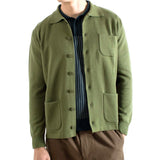 Moss Cotton "Station" Knit Jacket by Far Afield