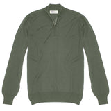 Olive Italian Merino 1/4 zip Pullover by 40Colori Italy