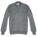 London Grey Italian Merino Wool 1/4 Zip Pullover by 40 Colori Italy