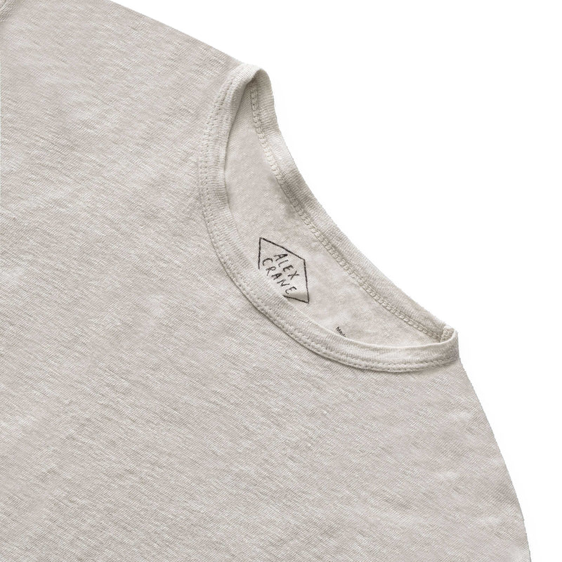 Bone Linen "Sun" Crewneck Tee by Alex Crane