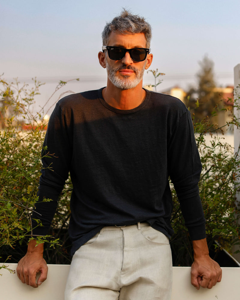 Night Linen "Sun" Crewneck " Tee by Alex Crane