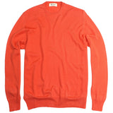 Safety Orange Italian Lt Weight Merino Crewneck Sweater by 40Colori Italy