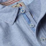 Lt Blue / White Fineline Jersey Polo by Relwen