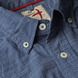 Navy Tick Half-Sleeve Blues Shirt by Relwen