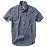 Navy Tick Half-Sleeve Blues Shirt by Relwen