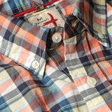 Orange/Navy/Yellow Madras Campshirt by Relwen