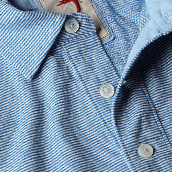 Relwen Brt Blue / White Stripe Ringspun Polo