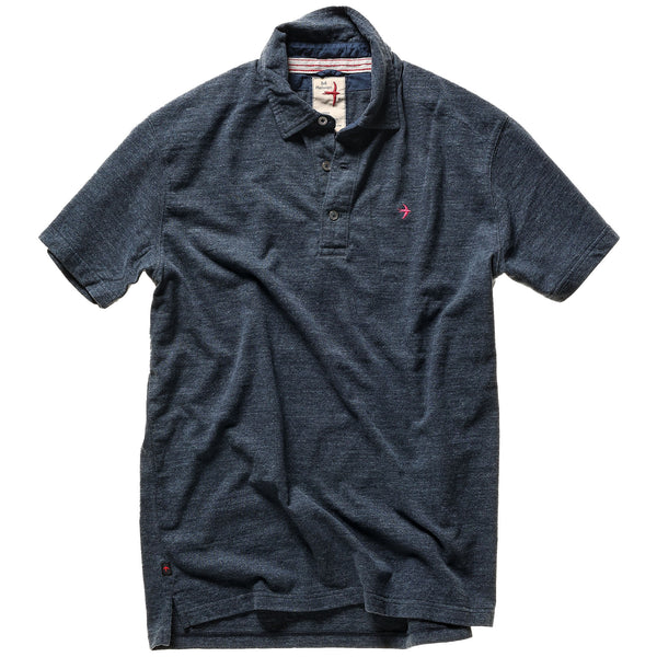 Relwen Navy Marl Ringspun Polo