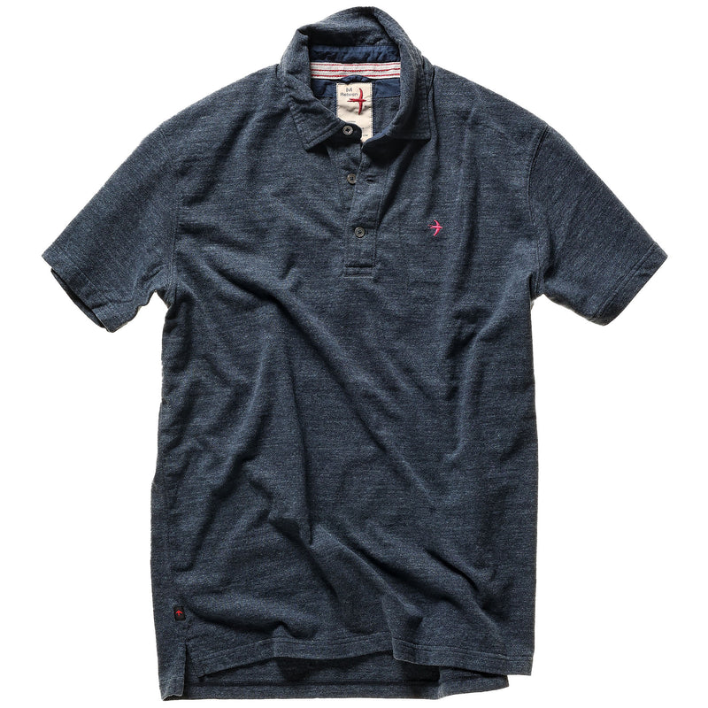 Relwen Navy Marl Ringspun Polo