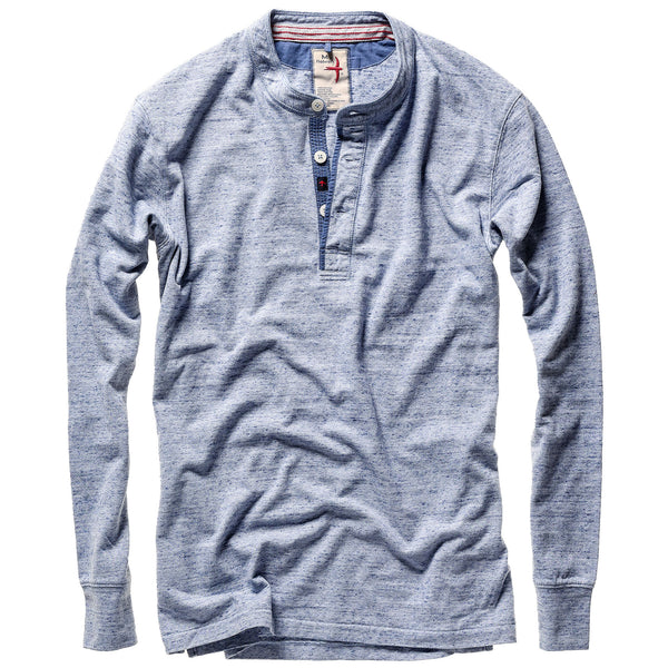 Relwen Lt Blue Ringspun L/S Henley