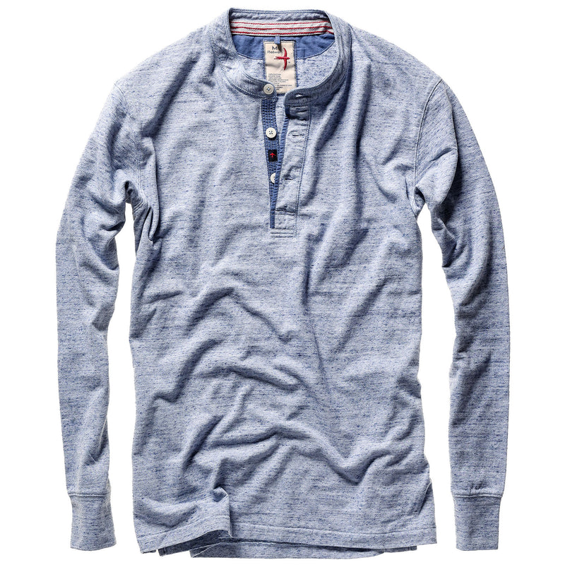 Relwen Lt Blue Ringspun L/S Henley
