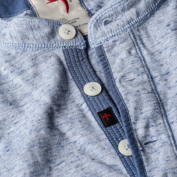 Relwen Lt Blue Ringspun L/S Henley