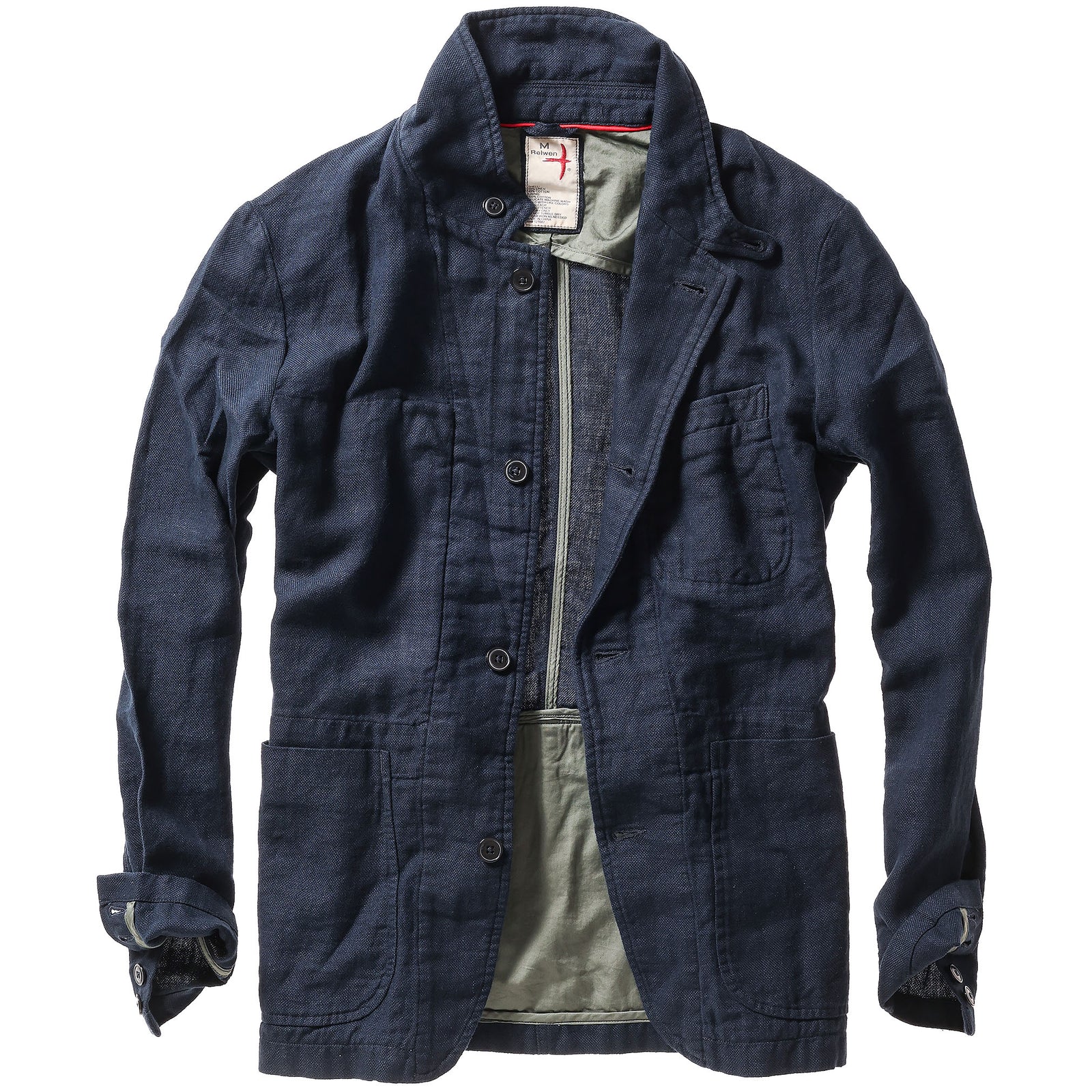 Relwen Dark Navy Hopsack Tropical Trap Blazer – The Royal Bloke