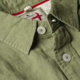 Lt Olive Slub Linen Work Shirt by Relwen