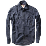 Navy Slub Linen Work Shirt by Relwen