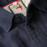 Navy Slub Linen Work Shirt by Relwen