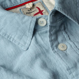 Sky Blue Slub Fade Linen Work Shirt by Relwen