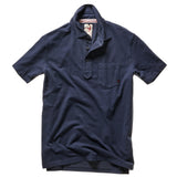 Navy Stretch Pique Slot Polo by Relwen