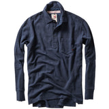 Navy Heather L/S Vintage Pique Polo by Relwen