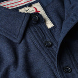 Navy Heather L/S Vintage Pique Polo by Relwen