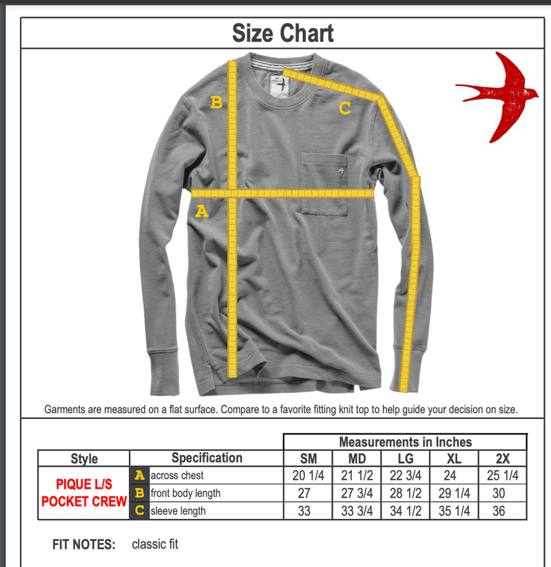 Sunset Heather L/S Pique Pocket Crew by Relwen