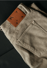 The "Pen" Slim Lt Grey Stretch Pinwale Cord Pant by Hiroshi Kato