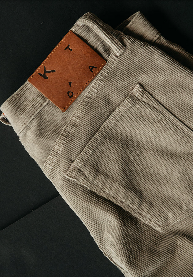 The "Pen" Slim Lt Grey Stretch Pinwale Cord Pant by Hiroshi Kato