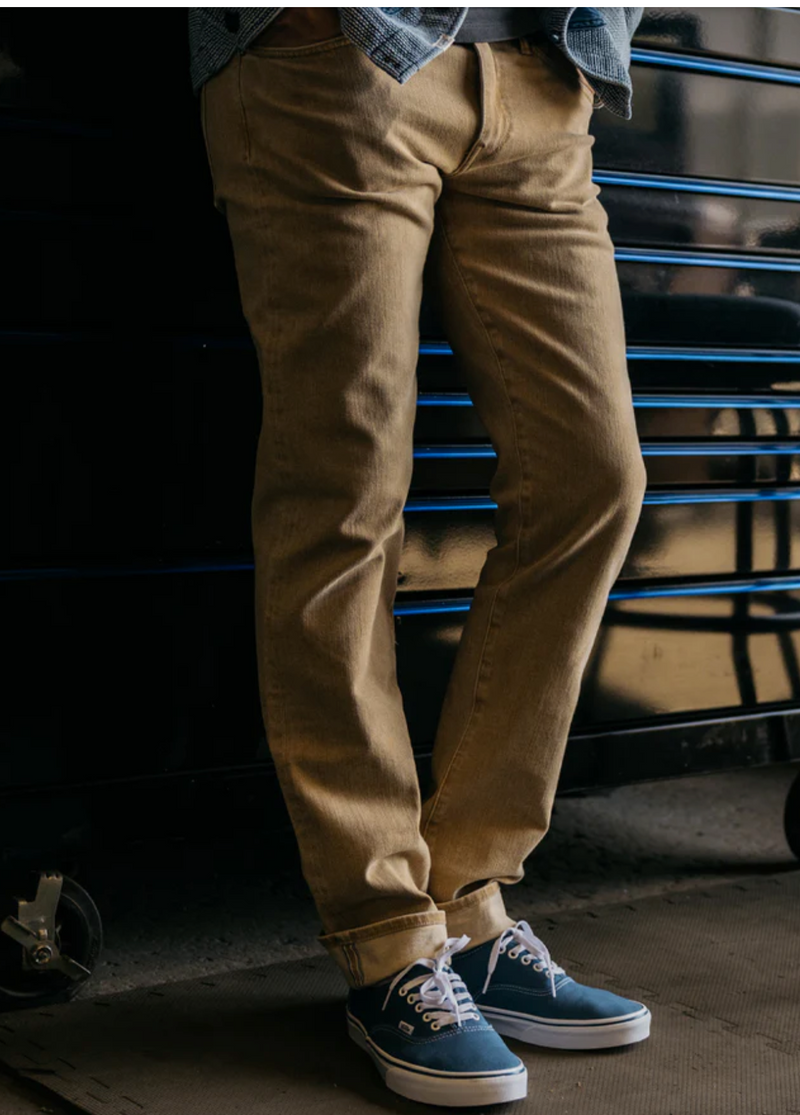 Pen Slim 10oz 4-Way Stretch Rustic Copper Selvedge Denim by Hiroshi Kato