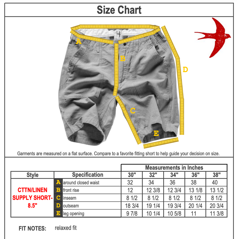 Dark Smoke Cotton / Linen Supply Short by Relwen - 9"