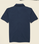 Neto Stripe Navy Iris /Green "Velzy" Cardigan Knit Polo by Far Afield