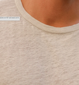 Bone Linen "Sun" Crewneck Tee by Alex Crane