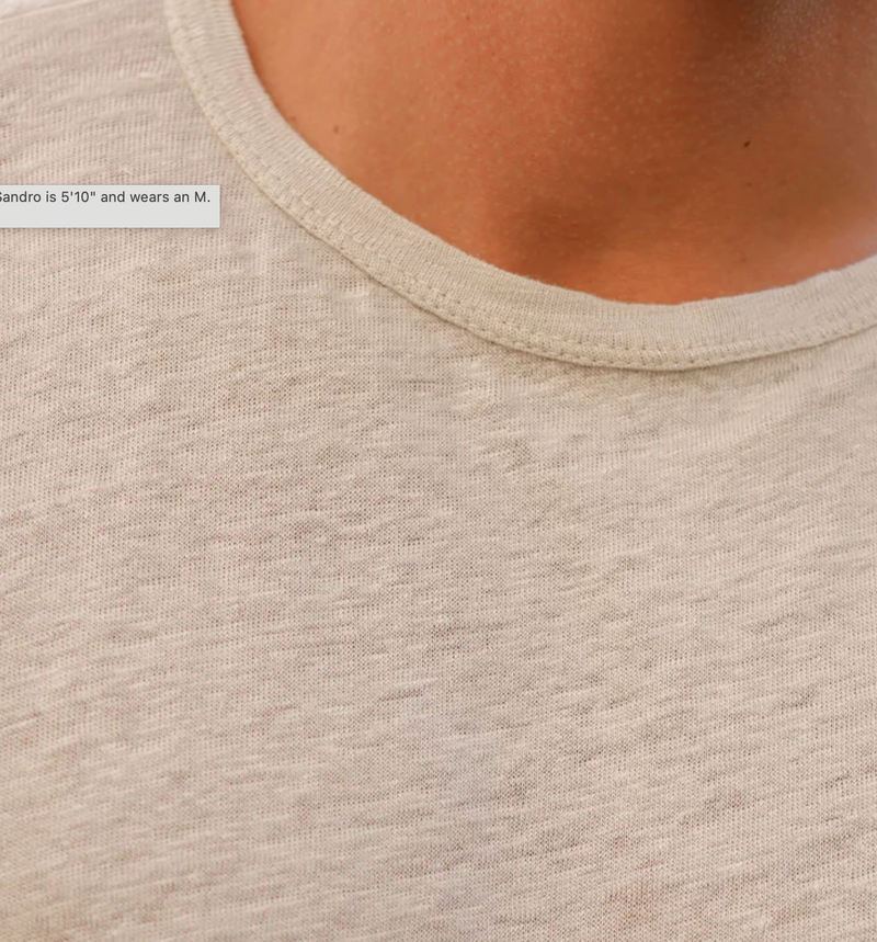 Bone Linen "Sun" Crewneck Tee by Alex Crane