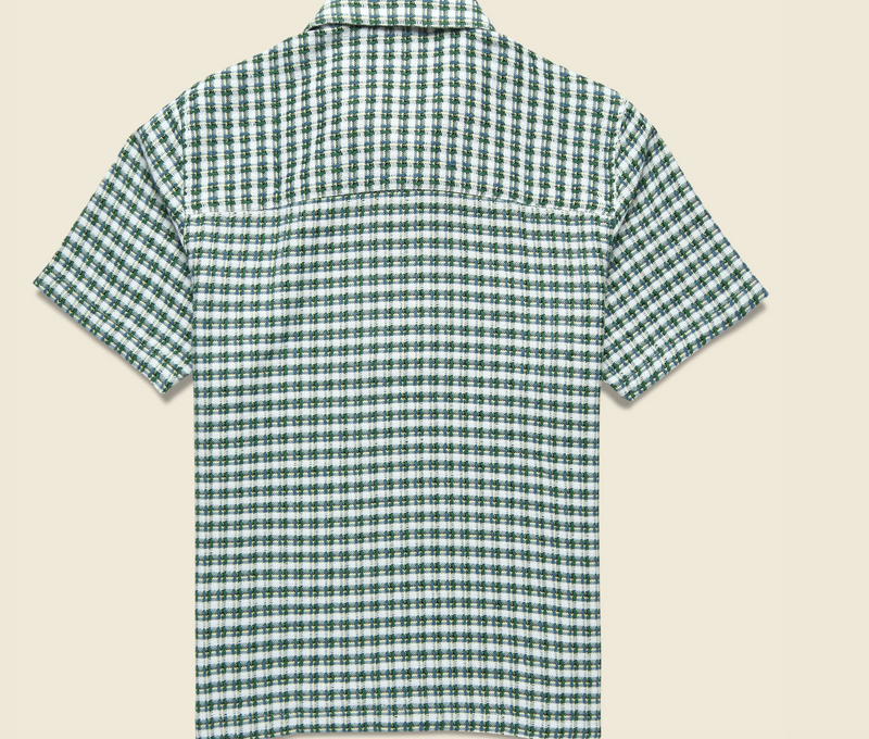 Far Afield Tropical Green "Busey" Dobby Check Shirt