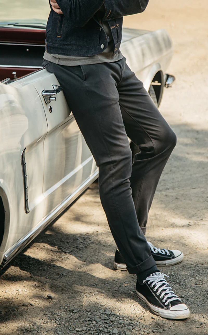 Charcoal Grey Axe Denit® Chino by Hiroshi Kato